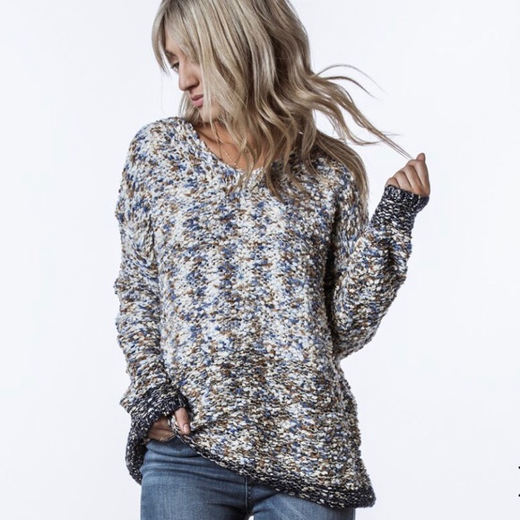 Emmer & Oat Sweaters - Emmer & Oat Multi Knit Blue Sweater NWT Size M/L